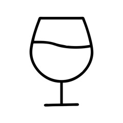 Isolated wine glass vector icon illustration for wine tasting events and celebrations design element