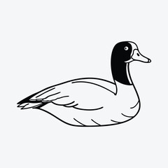 Obraz premium American Coot Silhouette White background illustration Generative Ai