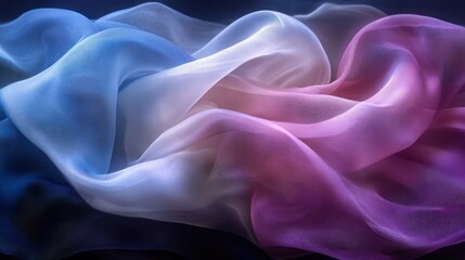 Soft, flowing fabric with a gradient of cool and warm tones