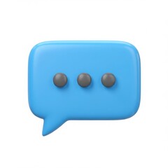 Fototapeta premium Blue speech bubble with dots icon isolated on white background