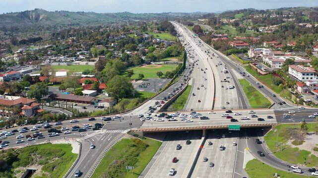 Aerial drone shot view of San Juan Capistrano Orange County California suburb 03