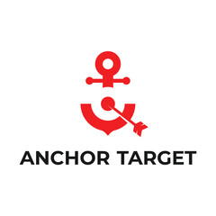 anchor target flat minimalist logo design