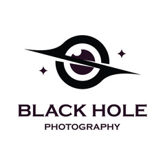 black hole photography flat minimalist logo design