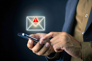 Email Alert Notification – Cybersecurity Warning on Mobile Device