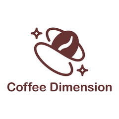 coffee galaxy dimension flat minimalist logo design
