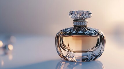 A luxury perfume bottle, isolated on white background