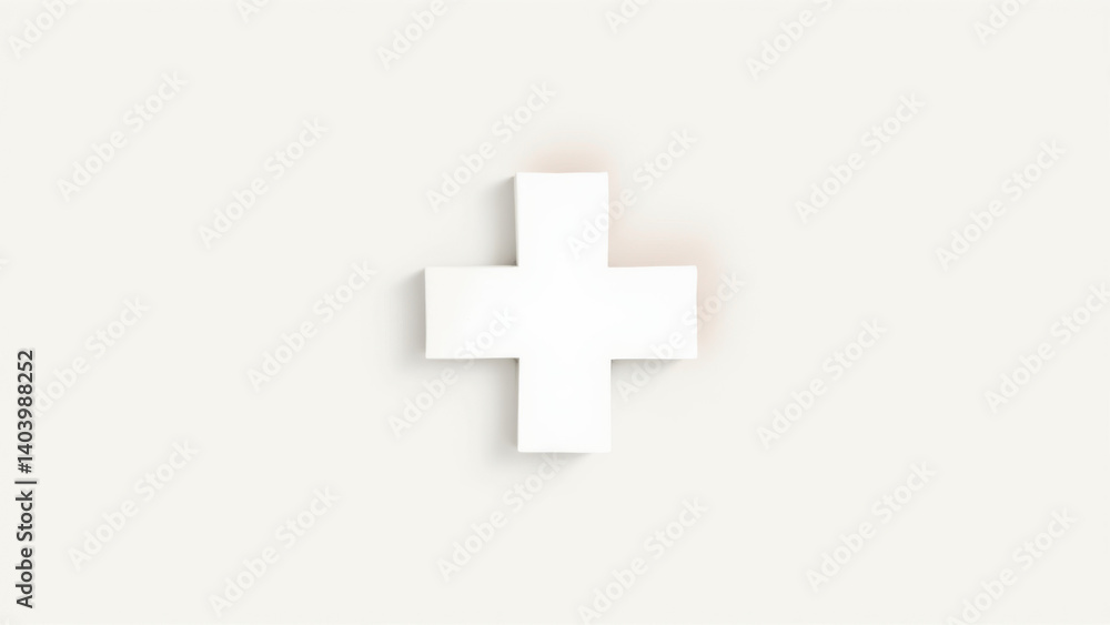 Poster an iconography featuring a christian cross on a simple background with two shades of color.