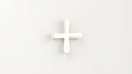 Obraz premium Cross against a light background with an indistinct wall texture.