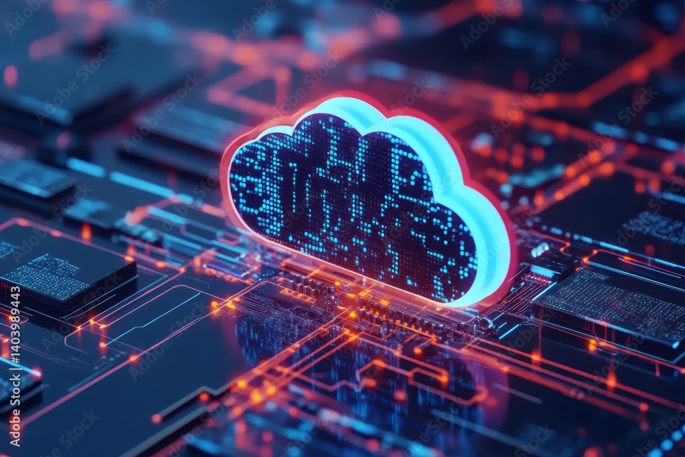 Poster explore cloud computings key aspects secure data storage, strong encryption techniques, and advanced