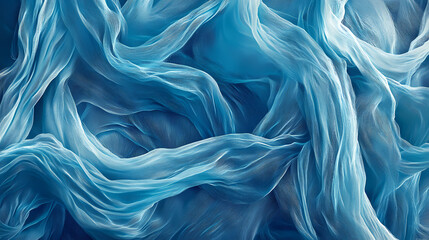 Obraz premium Blue fabric close-up. Warped Fibers. Illustration
