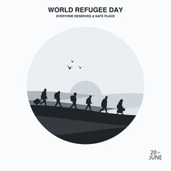 Obraz premium Vector illustration for World Refugee Day