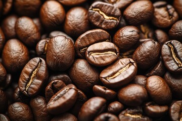Naklejka premium Roasted coffee beans close-up (6)