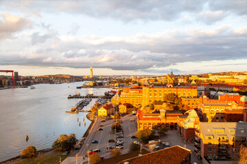 Breathtaking Aerial  of Gothenburg's Waterfront Landscapes