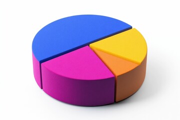 Colorful Pie Chart Illustration on White Background for Data Visualization