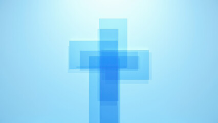 Obraz premium A pixelated cross with a blurry background resembling an outdoor scene.