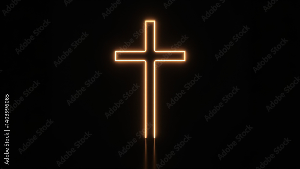 Poster a simple yet powerful representation of faith with a minimalist cross design illuminated against a d
