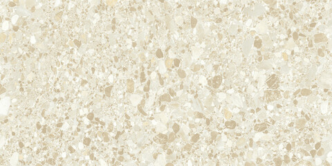 Natural beige terrazzo stones background, light beige ivory stone background. Vitrified and ceramic tile design. Exterior and interior floor and parking tiles.