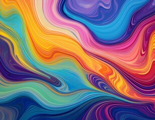 Fototapeta premium fluid art acrylic texture with colorful waves mixing paint effect abstract backdrop with blended colors fluid art
