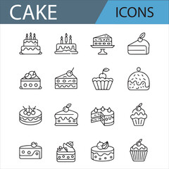 Sweet Cakes and Cupcakes Icon Set for Digital Use