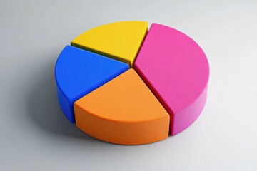 Fototapeta premium Colorful Pie Chart Showing Market Share and Data Visualization Concept