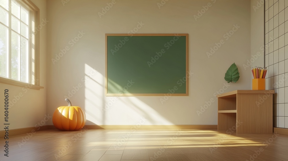 Poster classroom chalkboard border with copy space for world teachers day messages: appreciate educators an
