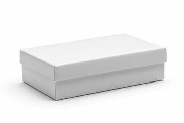 Blank White Box on White Background for Product Presentation or Gift