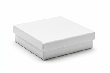 Fototapeta premium Closed White Square Box Package for Jewelry or Small Gift Items