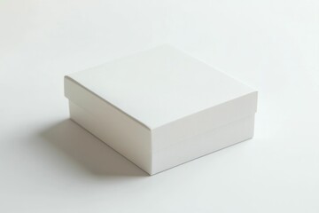 Fototapeta premium White Box on White Background Isolated for Product Presentation Mockup