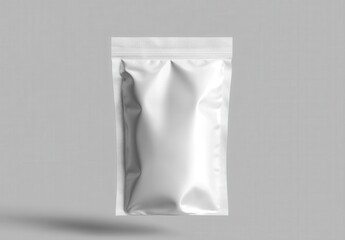 White blank foil Pouch packaging mockup template isolated on a g ,Mockup