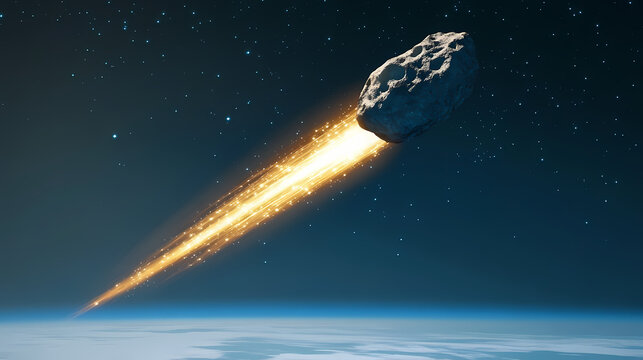 Asteroid erde und mond. Weft of Stars. Illustration