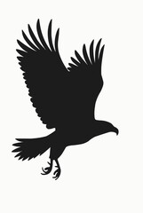 Obraz premium Eagle Soaring, Black Silhouette