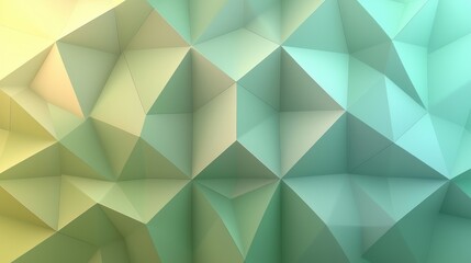 Obraz premium Abstract Geometric Low Poly Background: Shades of Green and Yellow
