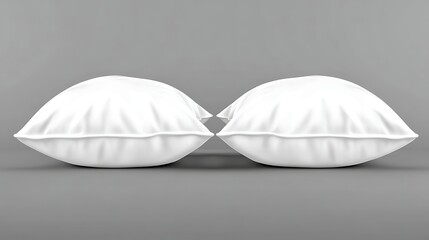 Two white pillows on gray background