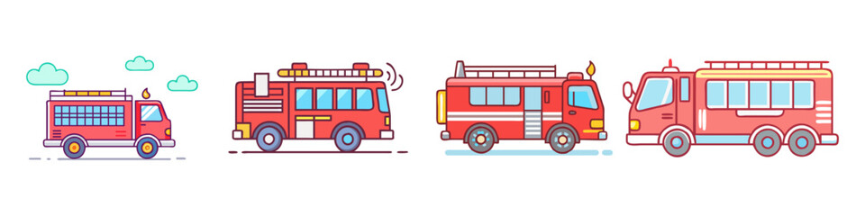 fire truck icon, fire truck vector illustration-simple illustration of fire truck, perfect for fire truck logos and icons