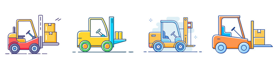 forklift icon, forklift vector illustration-simple illustration of forklift, perfect for forklift logos and icons
