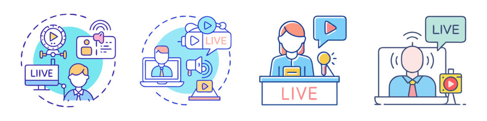 live broadcast icon, live broadcast vector illustration-simple illustration of live broadcast, perfect for live broadcast logos and icons