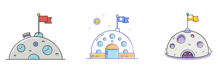 lunar base icon, lunar base vector illustration-simple illustration of lunar base, perfect for lunar base logos and icons