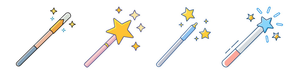 magic wand icon, magic wand vector illustration-simple illustration of magic wand, perfect for magic wand logos and icons