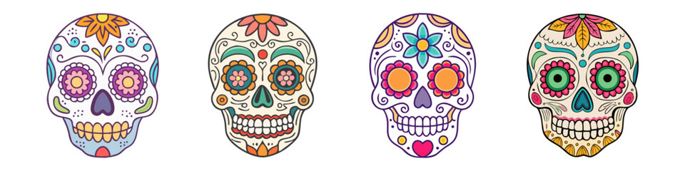 mexican sugar skull icon, mexican sugar skull vector illustration-simple illustration of mexican sugar skull, perfect for mexican sugar skull logos and icons