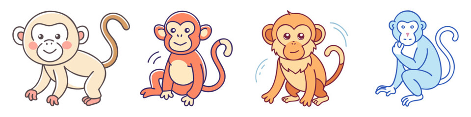 monkey icon, monkey vector illustration-simple illustration of monkey, perfect for monkey logos and icons