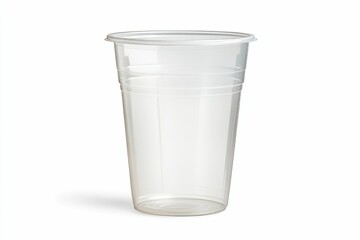 Clear Plastic Cup Isolated on White Background for Drinks and Beverages