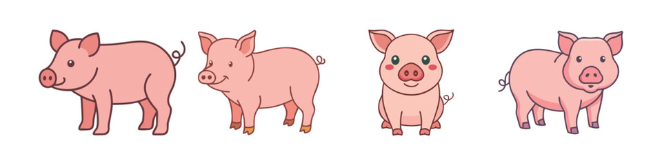 pig icon, pig vector illustration-simple illustration of pig, perfect for pig logos and icons