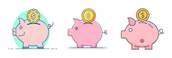 Obraz premium piggy bank icon, piggy bank vector illustration-simple illustration of piggy bank, perfect for piggy bank logos and icons