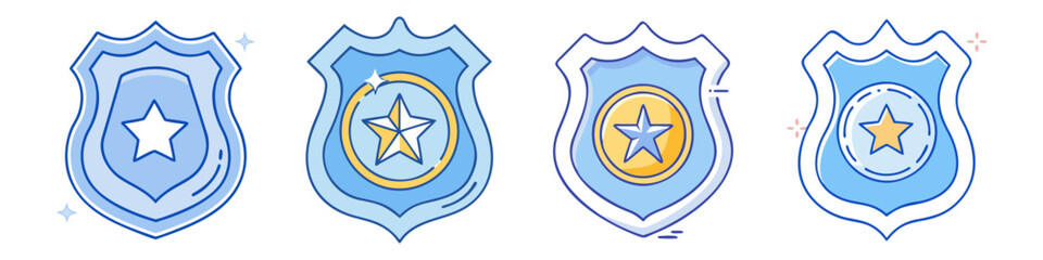 police badge icon, police badge vector illustration-simple illustration of police badge, perfect for police badge logos and icons