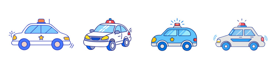 police car icon, police car vector illustration-simple illustration of police car, perfect for police car logos and icons