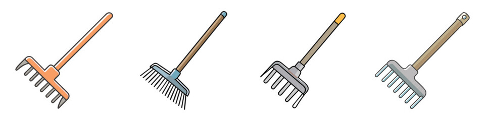 rake icon, rake vector illustration-simple illustration of rake, perfect for rake logos and icons