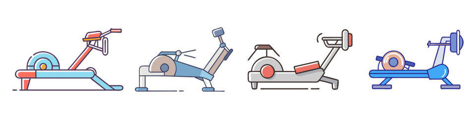 rowing machine icon, rowing machine vector illustration-simple illustration of rowing machine, perfect for rowing machine logos and icons