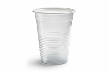Clear Plastic Cup on White Background for Product Mockup or Design