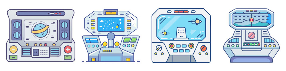 spaceship console icon, spaceship console vector illustration-simple illustration of spaceship console, perfect for spaceship console logos and icons