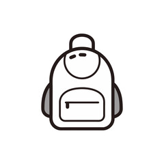 Fototapeta premium backpack doodle icon vector illustration on transparent background